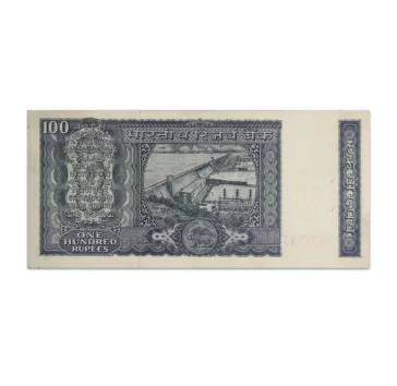 India 100 Rupees 1976 KR Puri_Back