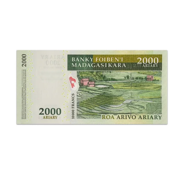 Madagascar 2000 Ariary 2007 Commemorative Banknote_Back