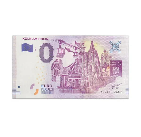 0 Euro Köln am Rhein 2017 Limited Edition Souvenir Banknote_Front