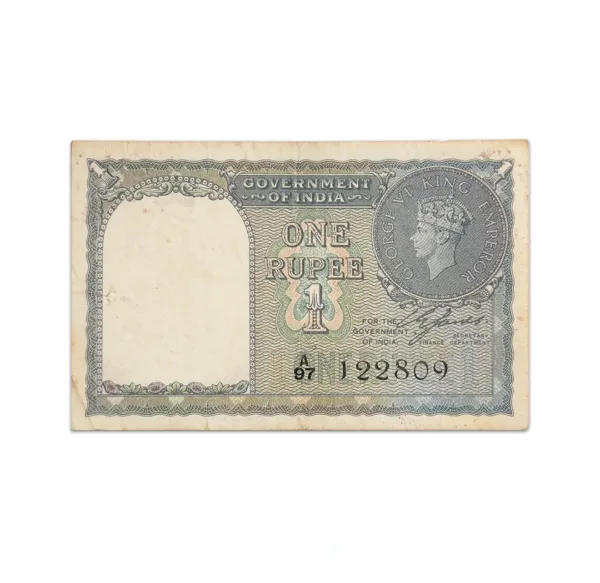 British India Rare King George VI 1 Rupee 1944 CE Jones_Front