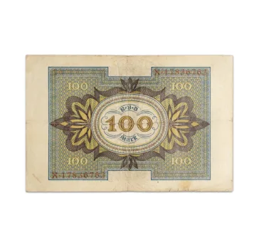 Germany 100 Mark 1920 More than 100 Years Old banknote_Back