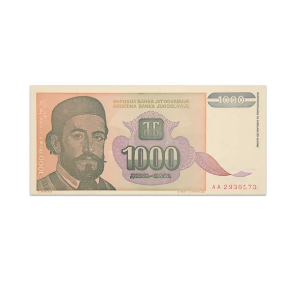 Yugoslavia 1000 Dinara 1994_Front