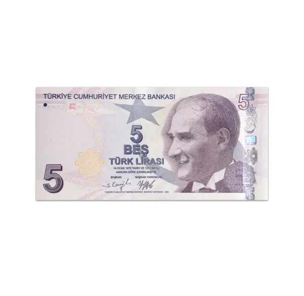 Turkey 5 Lirasi 2009_Front