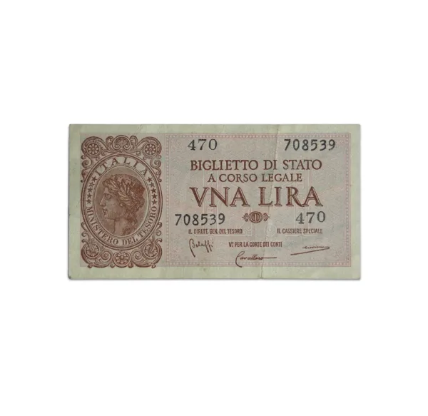 Italy 1 lira 1944_Front