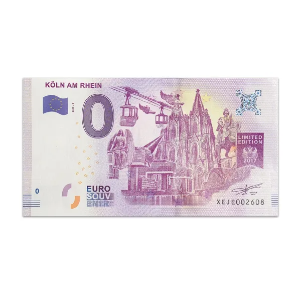 0 Euro Köln am Rhein 2017 Limited Edition Souvenir Banknote_Front