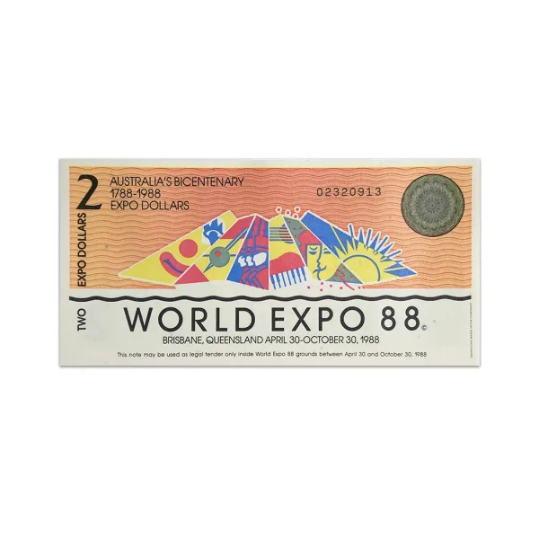 Australia World Expo 1988 2 Dollar Souvenir Note_front