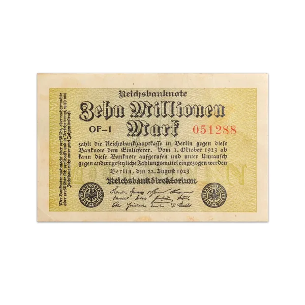 Germany 10 million mark 1923 Reichsbanknote, WW1 more than 100 years old Note_Front