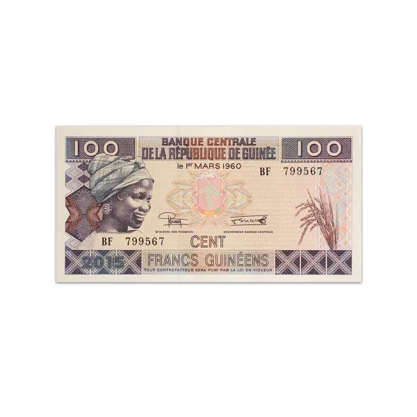 Guinea 100 Francs 2015_Front