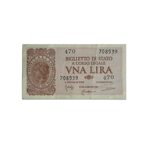 Italy 1 lira 1944_Front