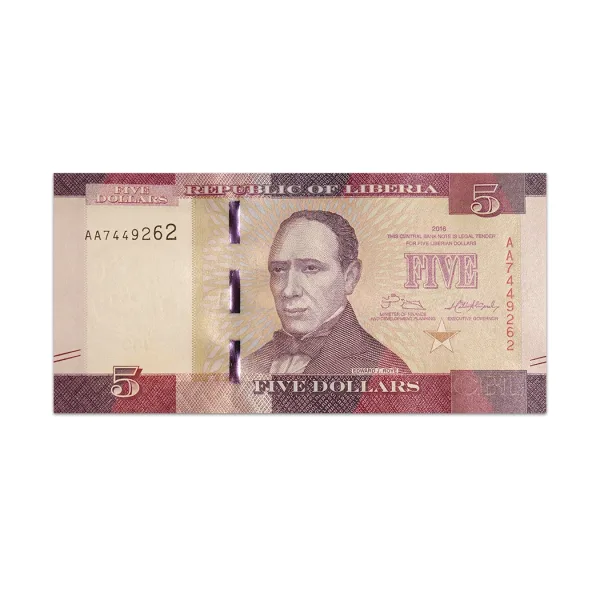 Liberia 5 dollars 2016_Front