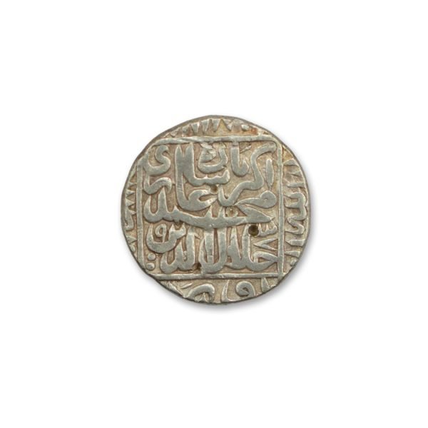 MUHAMMAD AKBAR one rupee Silver Coin Agra Mint - Year 1578_Front