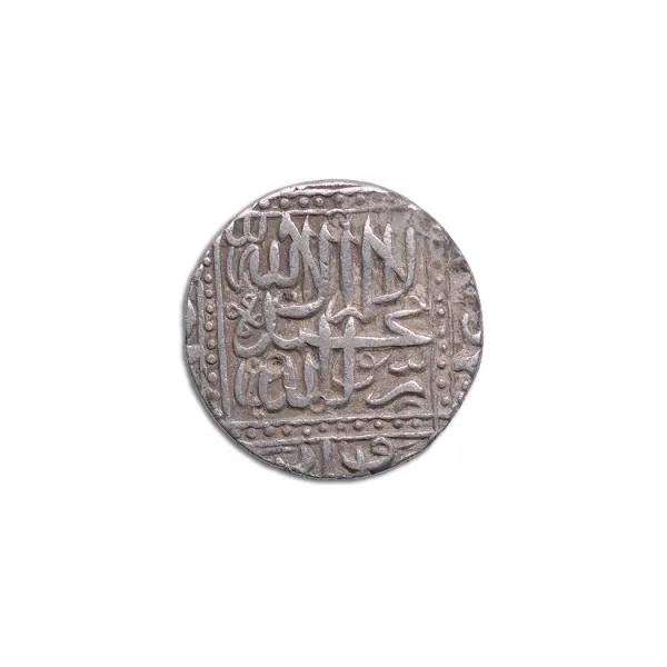 MUHAMMAD AKBAR one rupee Silver Coin Ahmadabad Mint – Year 1575_Front