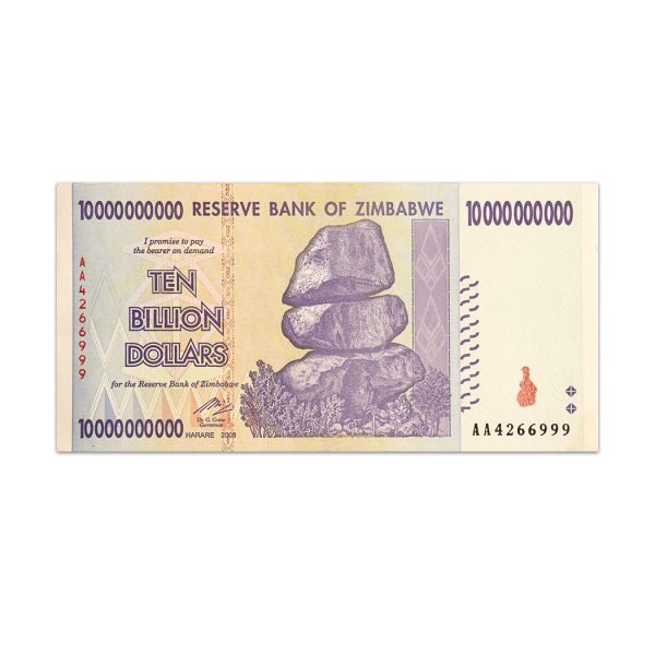 Zimbabwe 10 Billion Dollars 2008_Front