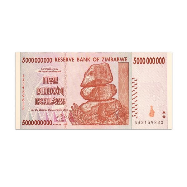 Zimbabwe 5 Billion Dollars 2008_front